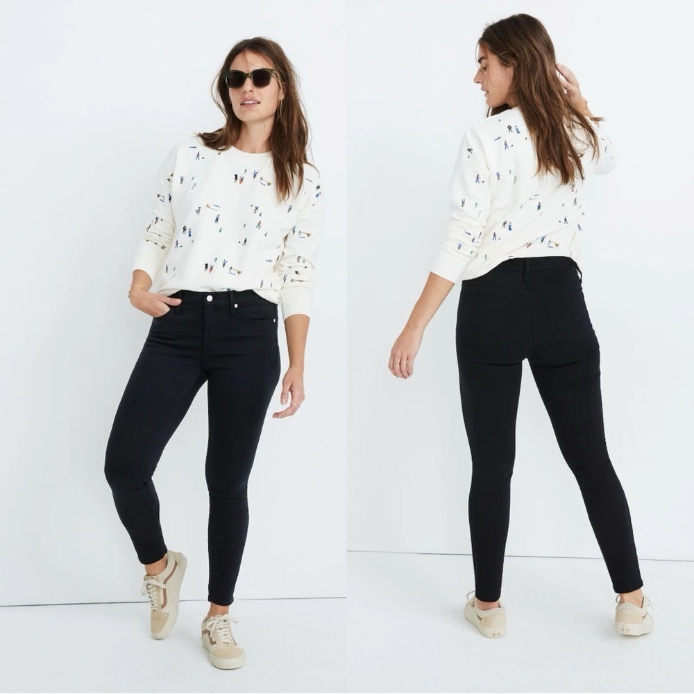 Madewell 9" Mid Rise Skinny Tencel Denim Jeans in Lunar Wash